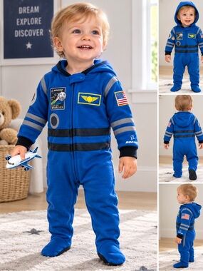 Boeing CST-100 Starliner Baby Astronaut Costume Footed Jumpsuit 12–18M